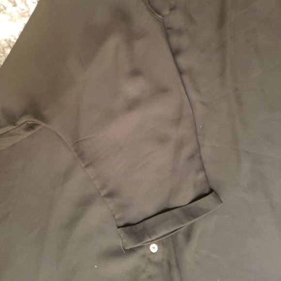 SOLD Suzy Shier | Black Shoulder Cut Blouse - Picture 8 of 10